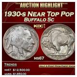 1930-s Buffalo Nickel Near Top Pop 5c ms67 SEGS