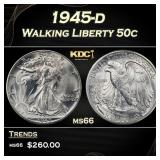 1945-d Walking Liberty Half Dollar 50c Grades ms66