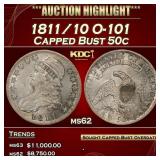 1811/10 Capped Bust Half Dollar O-101 50c Grades m