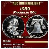 1959 Proof Franklin Half Dollar 50c pr67+ DCAM SEG