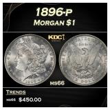 1896-p Morgan Dollar $1 Grades ms66