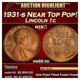 1931-s Lincoln Cent Near Top Pop! 1c ms66 rd SEGS