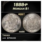 1888-p Morgan Dollar $1 Grades ms66