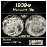 1939-s Mercury Dime 10c ms65 FSB SEGS