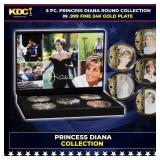 5 Coin Princess Diana V Gold Plated Round Collecti