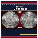 1885-p Morgan Dollar $1 Grades ms63