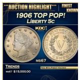 1906 Liberty Nickel TOP POP! 5c ms67 SEGS