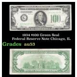 1934 $100 Green Seal Federal Reserve Note Chicago,