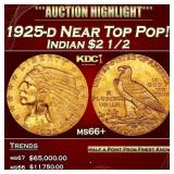 1925-d Gold Indian Quarter Eagle Near Top Pop! $2