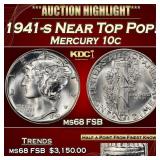 1941-s Mercury Dime Near Top Pop! 10c ms68 FSB SEG