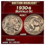 1930-s Buffalo Nickel 5c ms66 SEGS