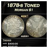1878-s Morgan Dollar Toned $1 Grades ms64+