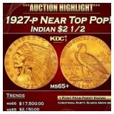 1927-p Gold Indian Quarter Eagle Near Top Pop! $2