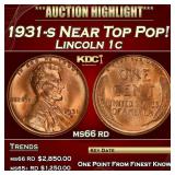 1931-s Lincoln Cent Near Top Pop! 1c ms66 rd SEGS