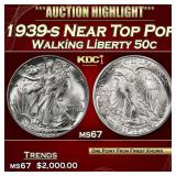 1939-s Walking Liberty Half Dollar Near Top Pop 50