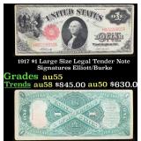 1917 $1 Large Size Legal Tender Note Grades Choice