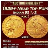 1929-p Gold Indian Quarter Eagle Near Top Pop! $2