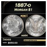 1887-o Morgan Dollar $1 Grades ms64