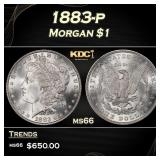 1883-p Morgan Dollar $1 Grades ms66