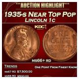 1935-s Lincoln Cent Near Top Pop 1c ms66+ rd SEGS