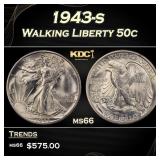1943-s Walking Liberty Half Dollar 50c Grades ms66