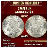 1891-p Morgan Dollar $1 Grades ms65 SEGS