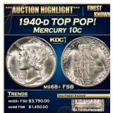 1940-d Mercury Dime TOP POP! 10c ms68+ FSB SEGS