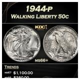 1944-p Walking Liberty Half Dollar 50c ms66+ SEGS