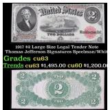 1917 $2 Large Size Legal Tender Note Thomas Jeffer