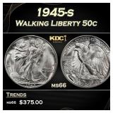 1945-s Walking Liberty Half Dollar 50c Grades ms66