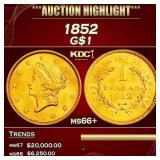 1852 Gold Dollar $1 ms66+ SEGS