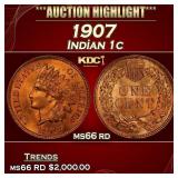 1907 Indian Cent . 1c ms66 rd SEGS