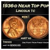 1936-d Lincoln Cent Near Top Pop 1c ms67 rd SEGS