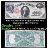 1917 $1 Large Size Legal Tender Note Grades Select