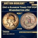 1941-s Washington Quarter Rainbow Toned TOP POP! 2