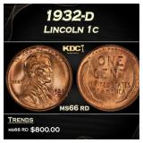 1932-d Lincoln Cent 1c Grades ms66 rd