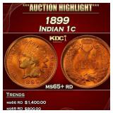 1899 Indian Cent . 1c ms65+ rd SEGS