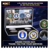 4 Coin Armied Forces Silver Plated Round Collectio