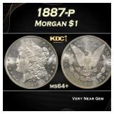1887-p Morgan Dollar $1 Grades ms64+