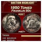 1950 Proof Franklin Half Dollar Toned 50c pr67+ SE