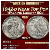 1942-d Walking Liberty Half Dollar Near Top Pop 50