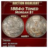 1884-o Morgan Dollar Toned $1 ms66+ SEGS