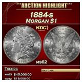 1884-s Morgan Dollar $1 ms62 USCG