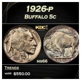 1926-p Buffalo Nickel 5c Grades ms66