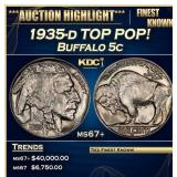 1935-d Buffalo Nickel TOP POP! 5c ms67+ SEGS