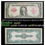 1923 $1 United States Note Grades Select AU Signat