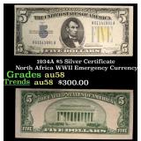 1934A $5 Silver Certificate North Africa WWII Emer