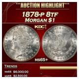 1878-p 8tf Morgan Dollar $1 ms65+ SEGS