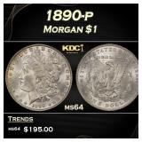 1890-p Morgan Dollar $1 Grades ms64