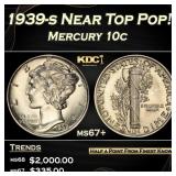 1939-s Mercury Dime Near Top Pop! 10c ms67+ SEGS
